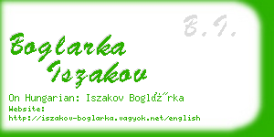 boglarka iszakov business card